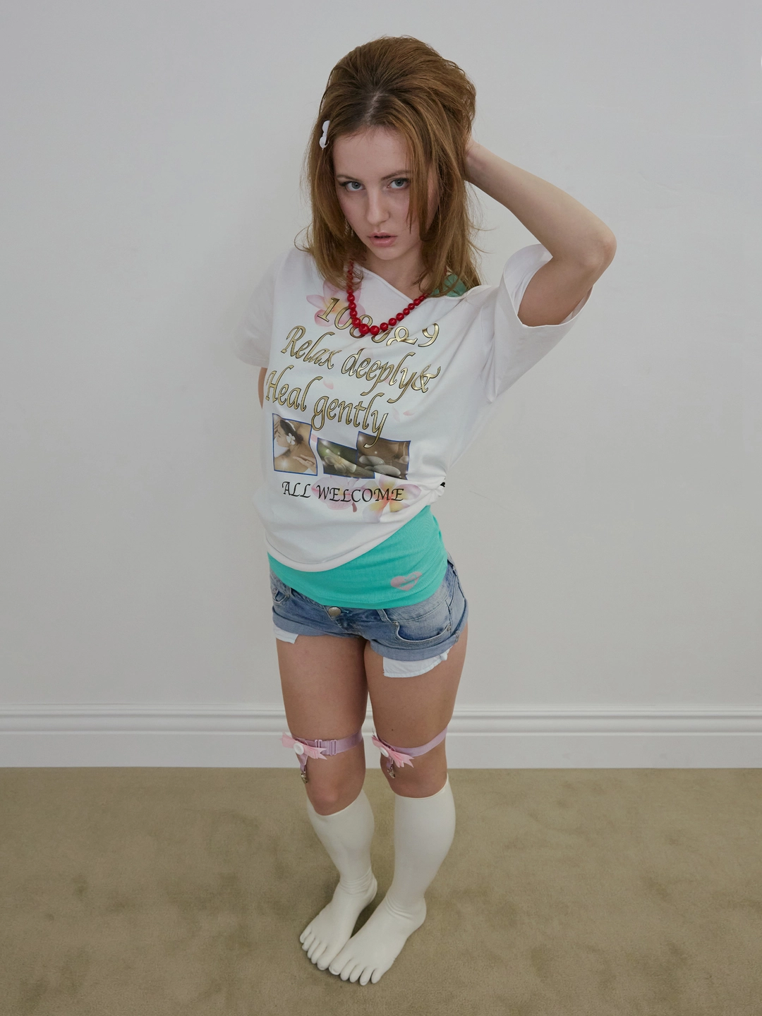 스컬프터 Healing Off-Shoulder Tee White 상품 이미지 3