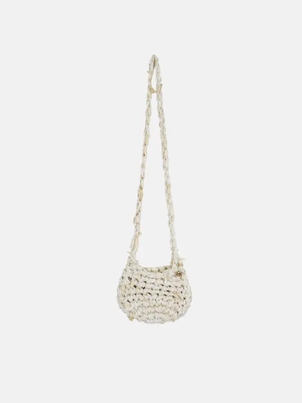 TIE SILK CROSS BAG IVORY