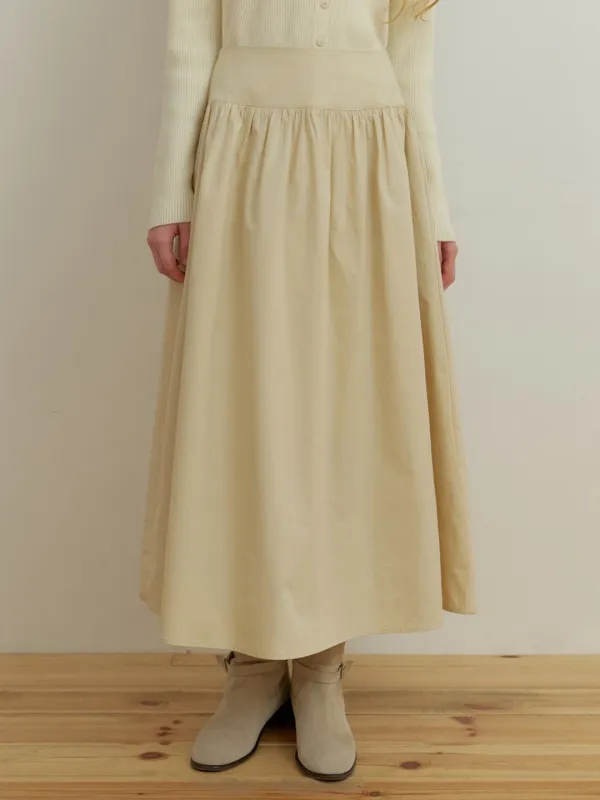 Fiord shirring skirt (beige)