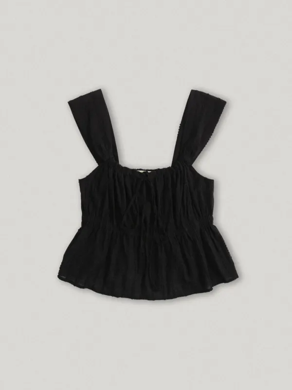 Lesha Shirring Top Black (7th)