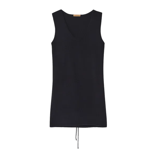 BASIC LONG SCOOP NECK TOP [IVORY,BLACK]