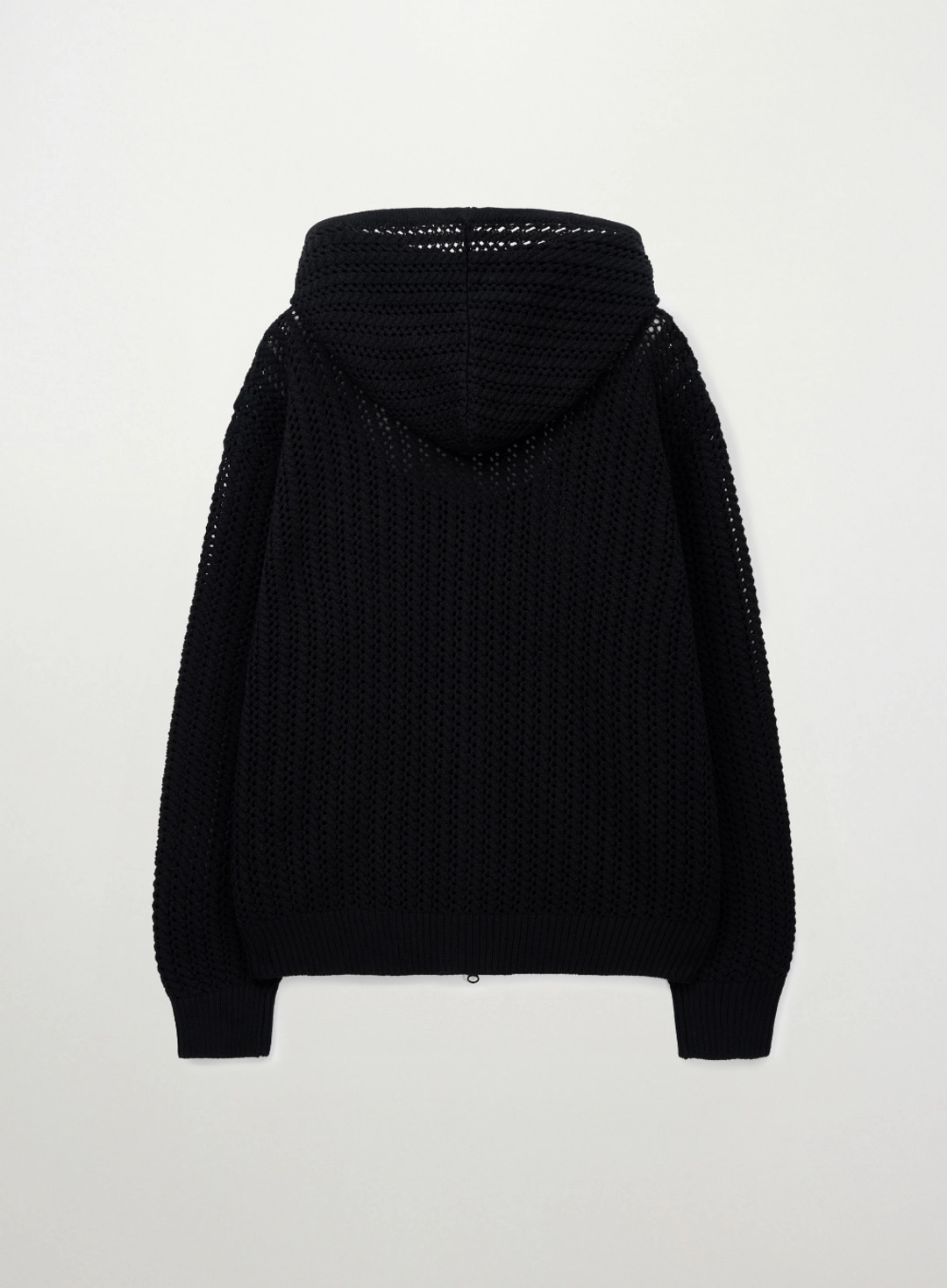 세터 Crochet Knit Hood Zip-up - Black 상품 이미지 2