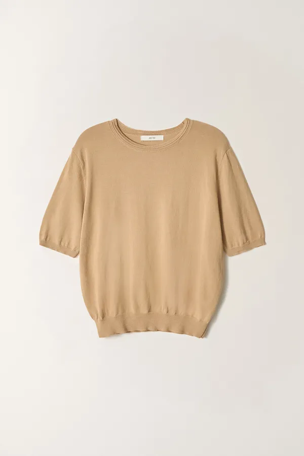 라운드넥 반팔 니트 (Beige)_2GMUKN22