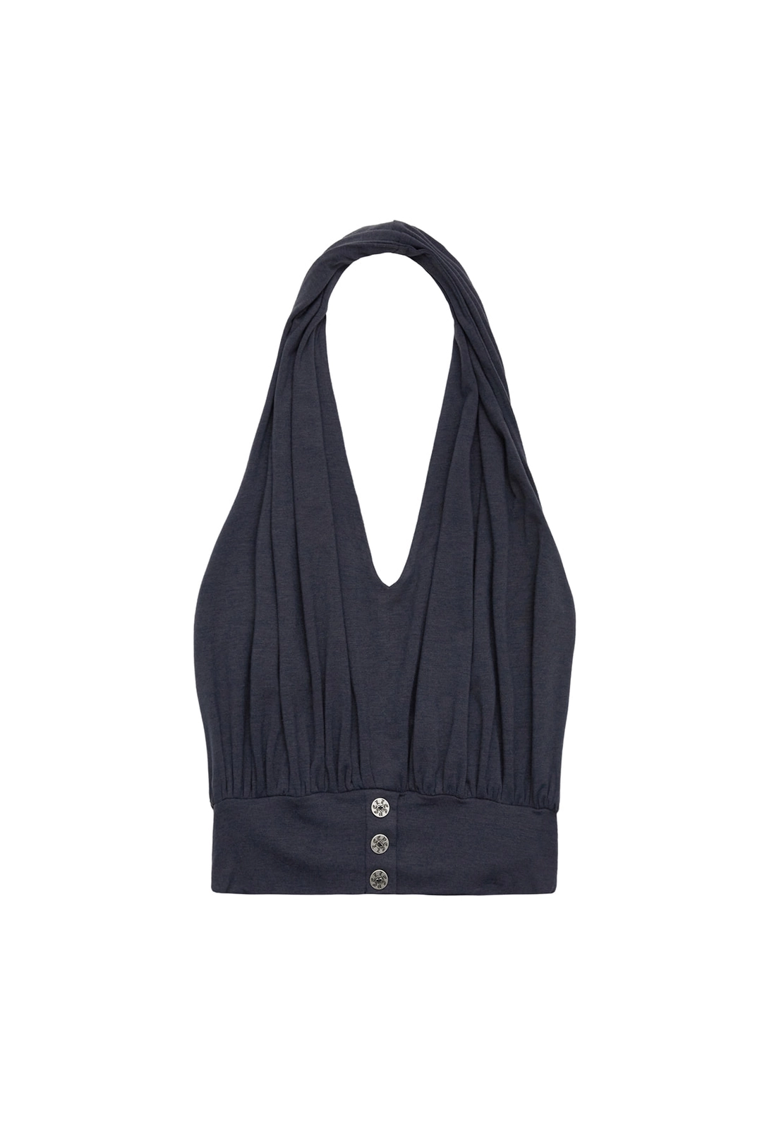 와이이이엘 DRAPED HALTER NECK TOP CHARCOAL 상품 이미지 2