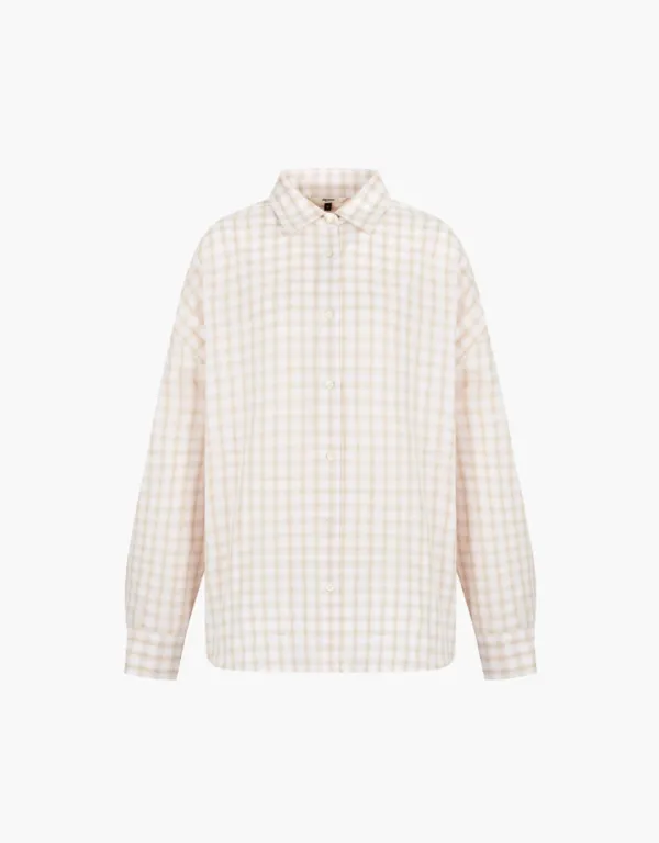 check oversized shirts - peach