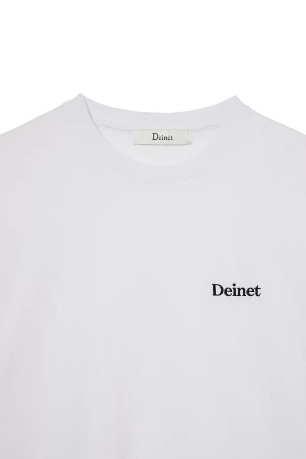 LOGO EMBROIDERY OVERSIZED T-SHIRT IN WHITE