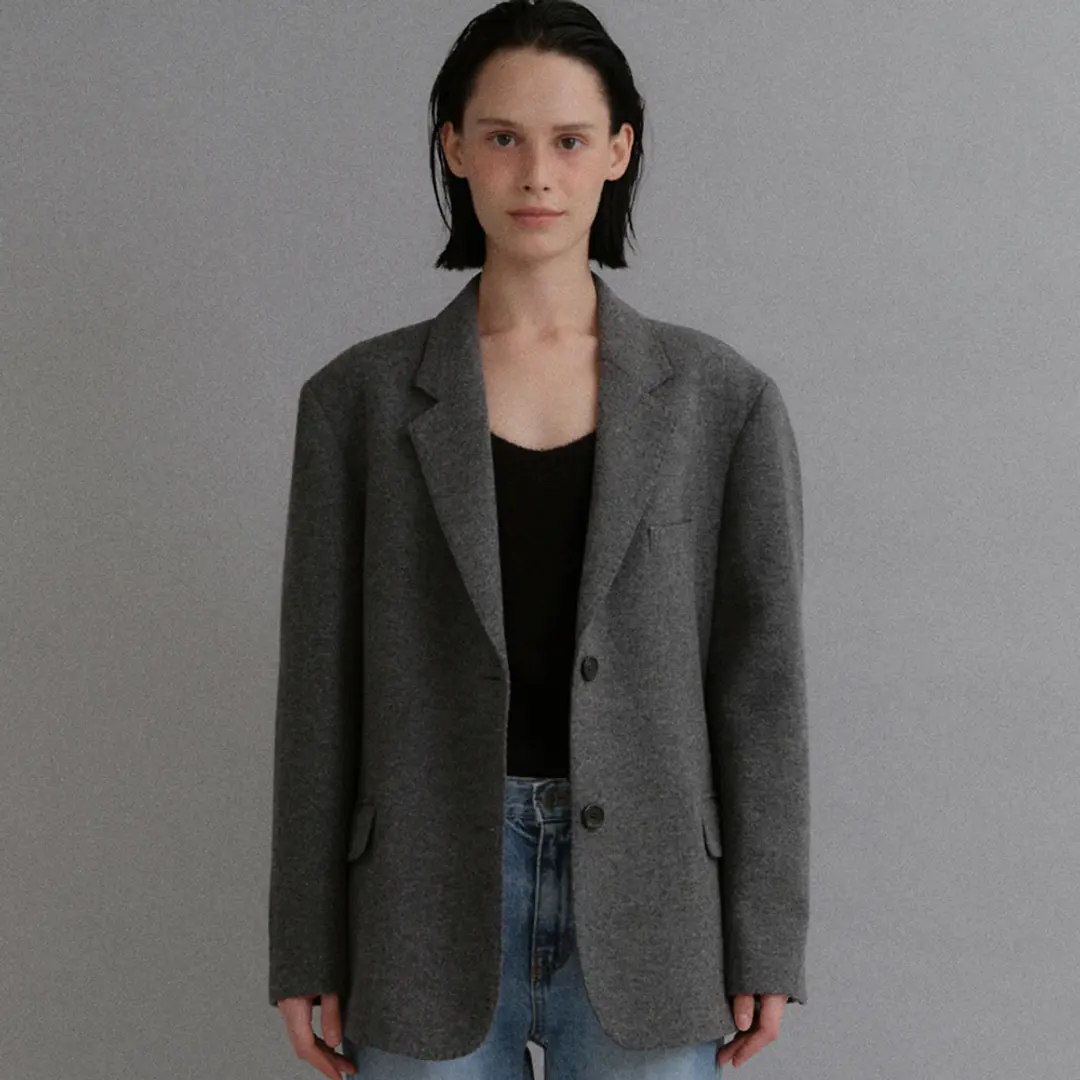 베이오드 Stitch wool jacket_charcoal 상품 이미지 2