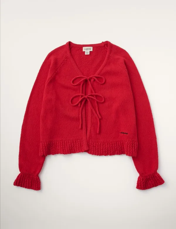 Bow Cardigan (Red)
