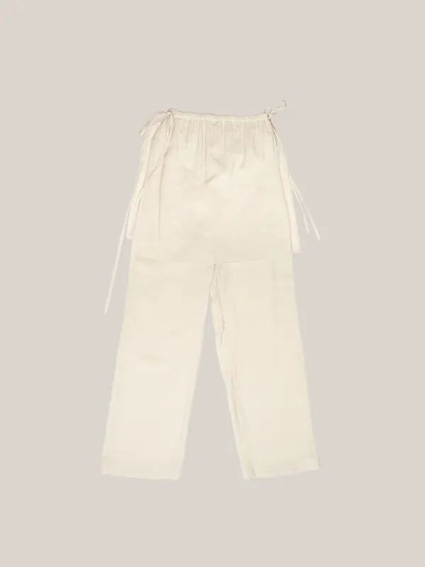 SHEER SKIRT PANTS  [ CREAM ]