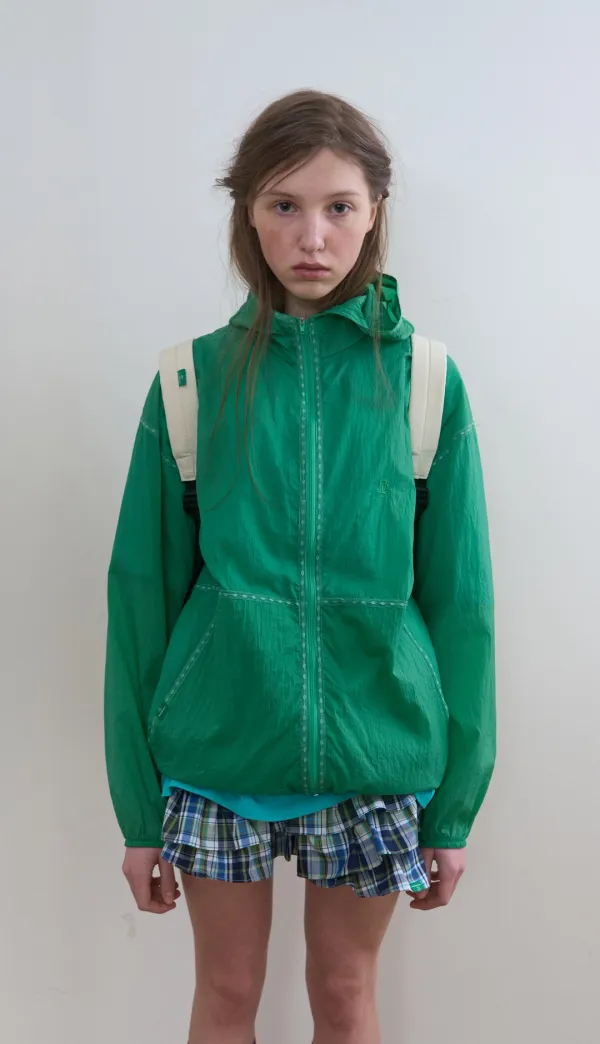 330. Lace Windbreaker _ Green