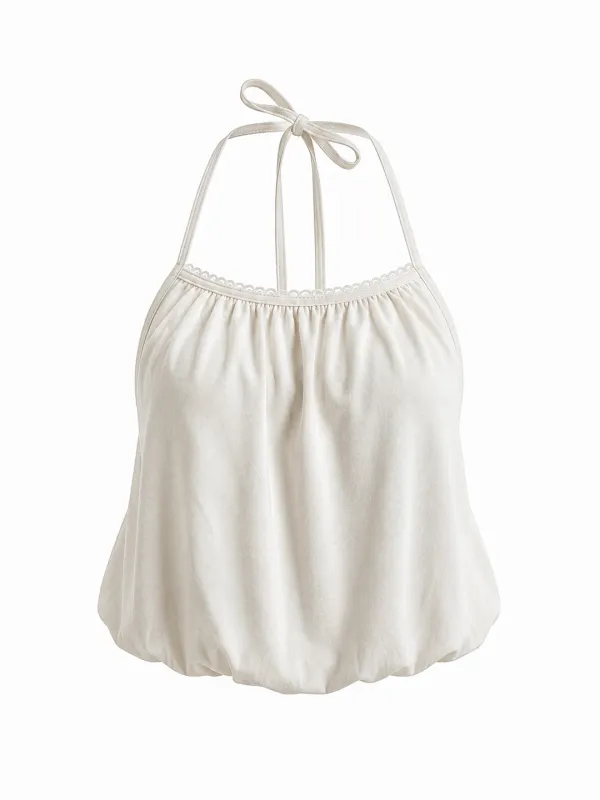 LOTUS HALTER TOP (IVORY)