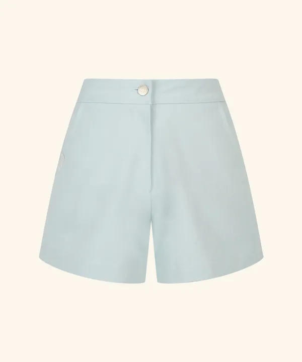 Letters Classic Cotton Shorts (Sky Blue)