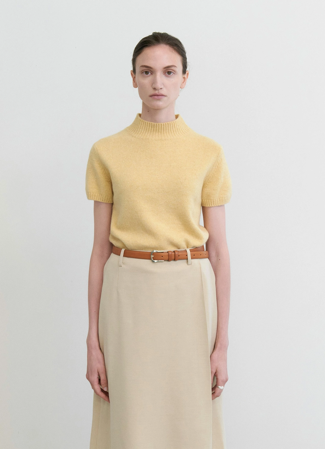 스텝어라운드 [1차] Mar crop half knit_MUSTARD 상품 이미지 2