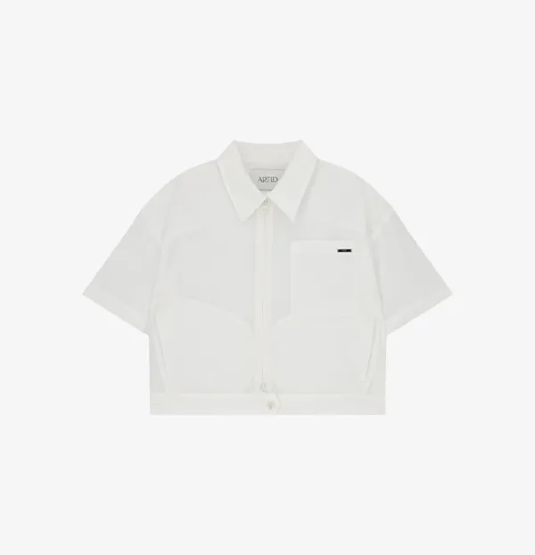 시어 랩 반팔 자켓_WHITE
