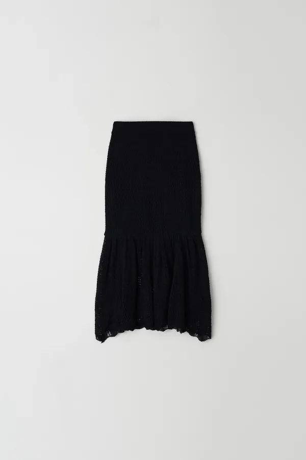 Flower Knit Skirt (navy)