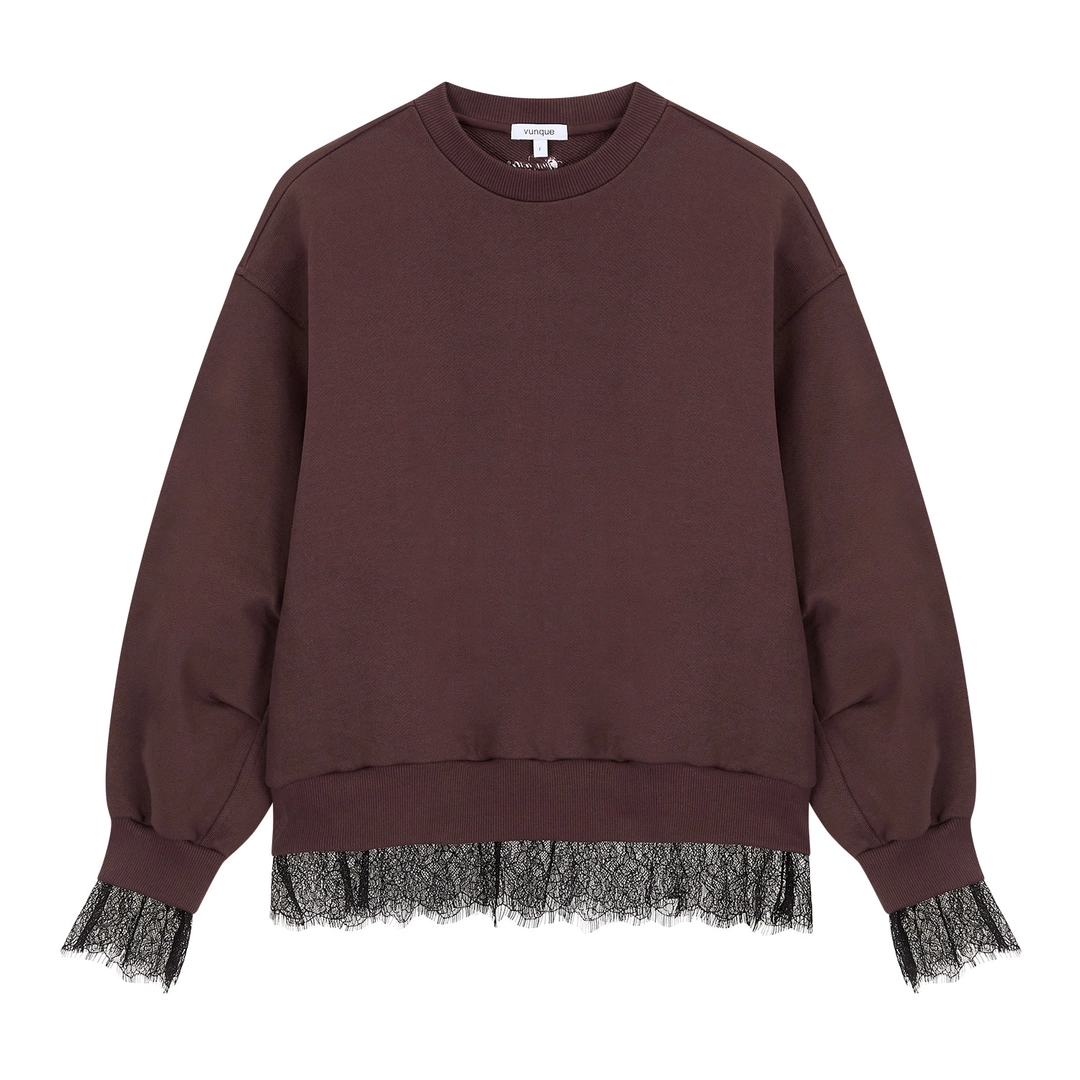 분크 Romantic Goth Sweatshirt (로맨틱 고스 스웻셔츠) Burgundy 상품 이미지 1