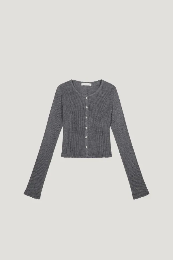 Wave Line Cardigan (gray)