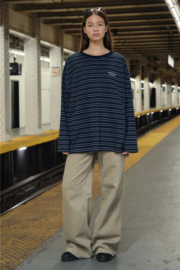[Release] Timber Stripe Long Top - Navy