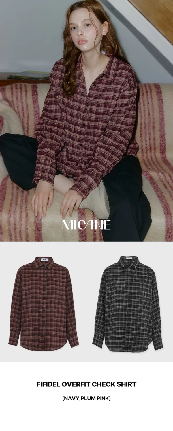 [44-120] Fifidel Overfit Check Shirt 피피델 오버핏 체크 셔츠 (겨울-가을-체크남방-긴팔셔츠-캐주얼-빈티지-데일리룩-포인트템-고퀄리티-오버핏-베이직-체크패턴-롱슬리브-빅사이즈-자체제작)