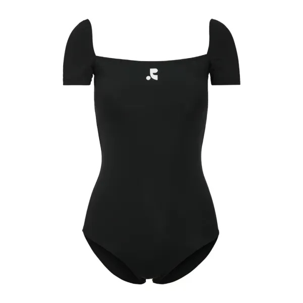 HALF SLEEVE SWIM SUIT - BLACK