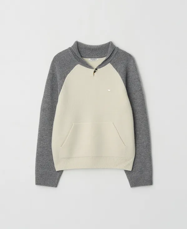 Cashmere Shawl Collar Toggle Knit_GREY