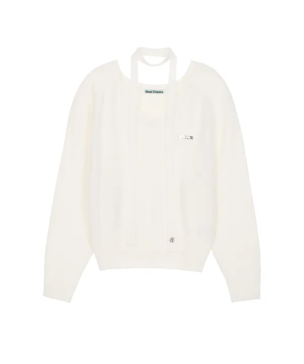Tie & Vneck Knit [Ivory]