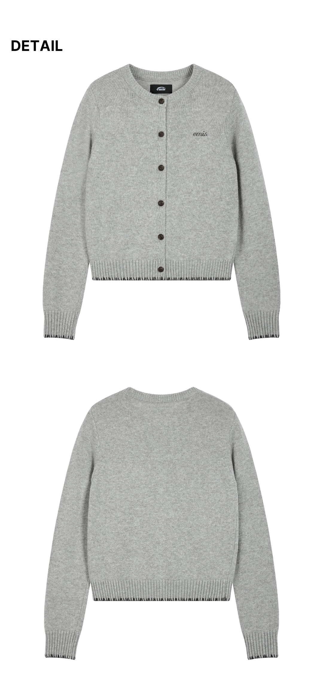 이미스 (W) BLANKET STITCH CARDIGAN-LIGHT GRAY 상품 이미지 1