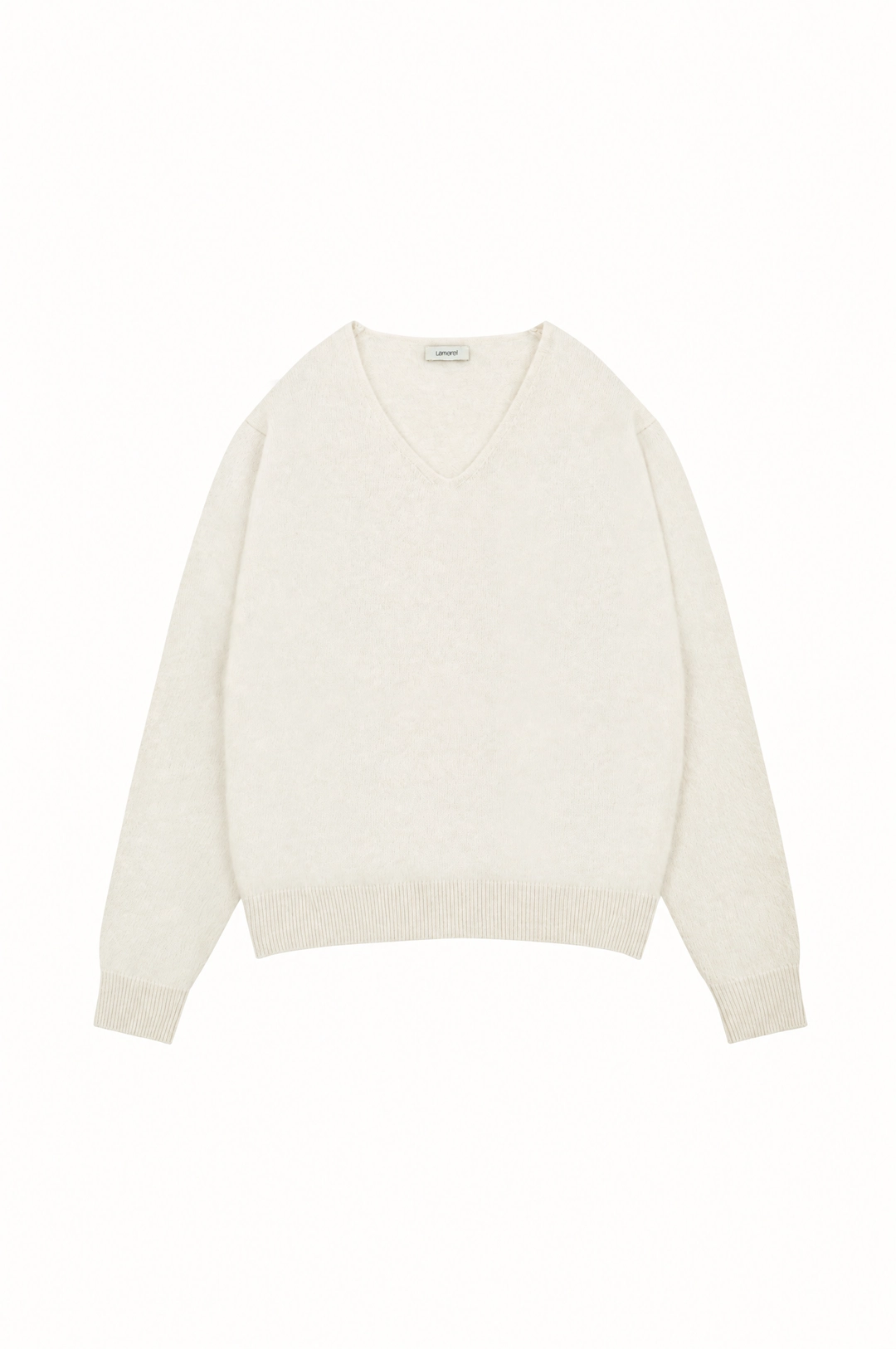 라메레이 Silk Wool Brushed V-Neck Knit Top [LMBFWIKN2105]-Ivory [10/12 예약배송] 상품 이미지 2