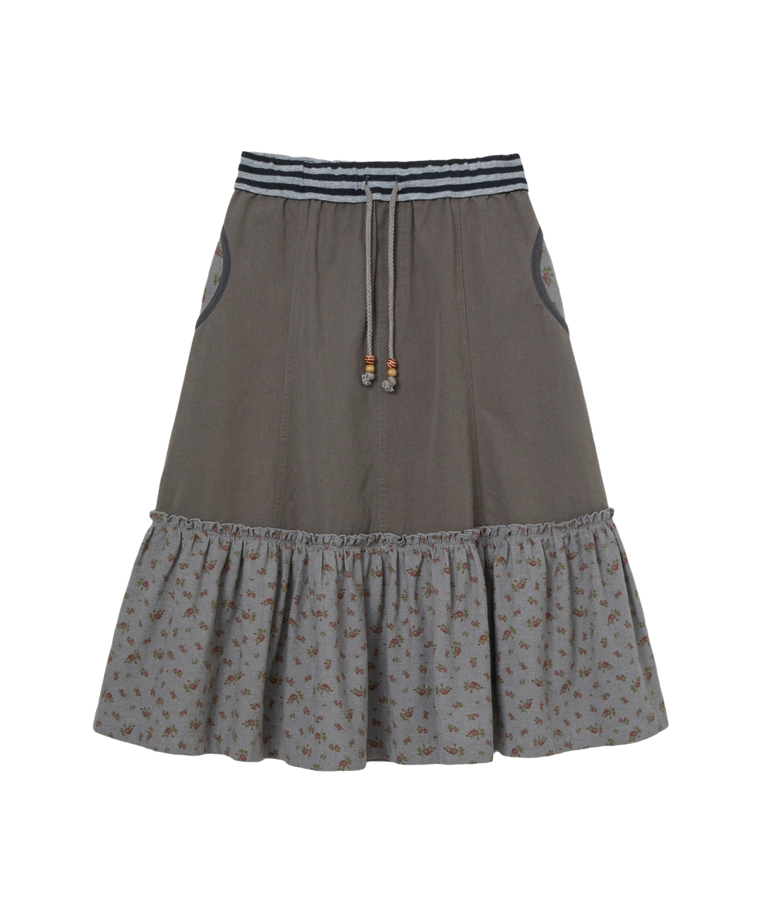 에이이에이이 FLOWER BLOCK SKIRT [CHARCOAL] 상품 이미지 1