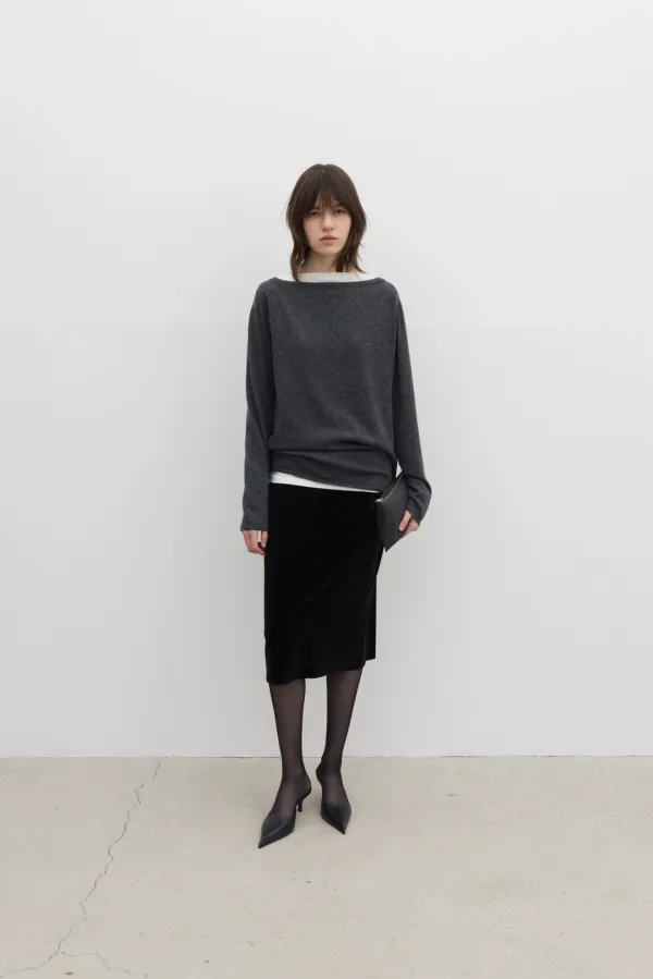 [2nd] Stretch Jersey Top (Ivory / Dark Gray / Black)