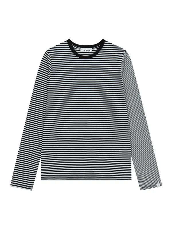STRIPE MIXED LONG SLEEVES [BLACK]