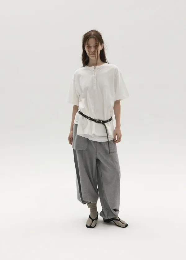 STRUCTURED HENLEY TOP (WHITE)