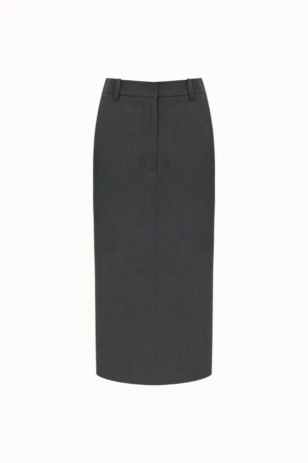 [2차 리오더]Maxi H-line Skirt[LMBEAUSK405]-Charcoal