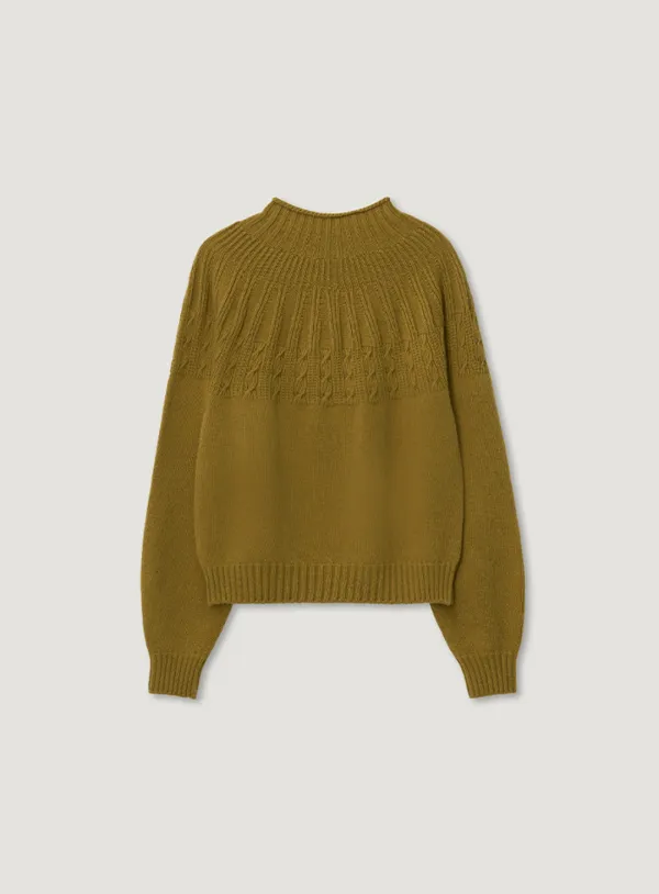 BOWL CABLE KNIT_GOLDEN OLIVE