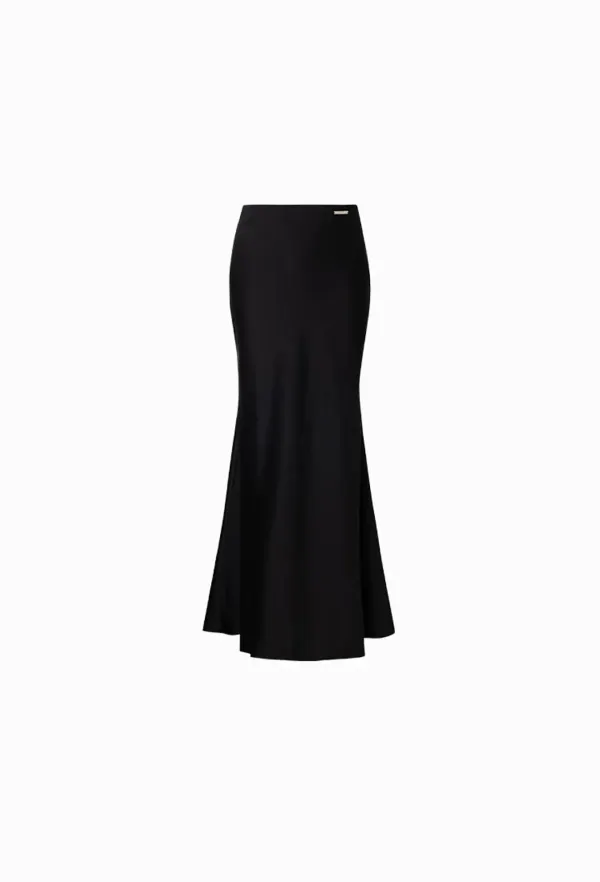 Bonita Satin Skirt (Black)