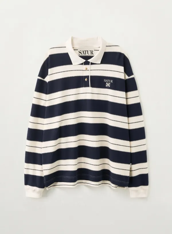 [RIIZE\'s Pick] Apero Stripe Pique Long Sleeve - Navy