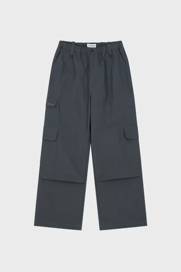 WASHED COTTON CARGO PANTS (CHARCOAL)