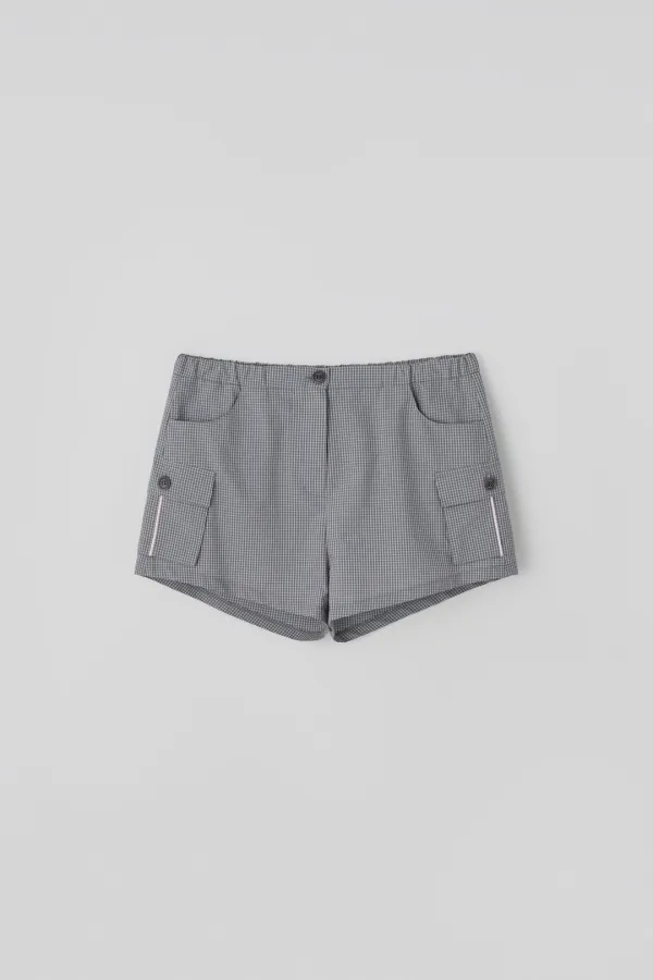 T/T Pocket check shorts (charcoal)