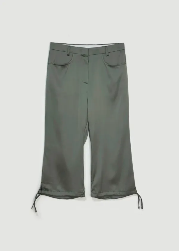 Satin capri pants (Khaki)