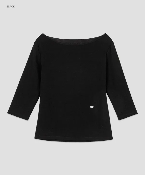 (Z-T-7171)SOFT SLIMFIT BOAT NECK TEE