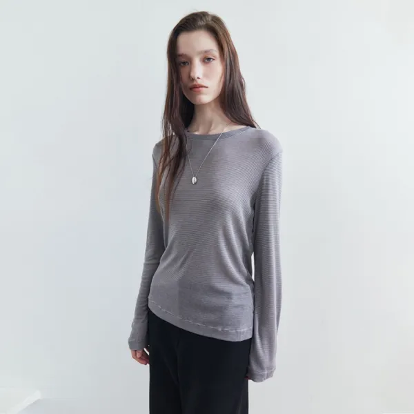 SITP5315 소프트 베이직 스트라이프 티셔츠_Gray
