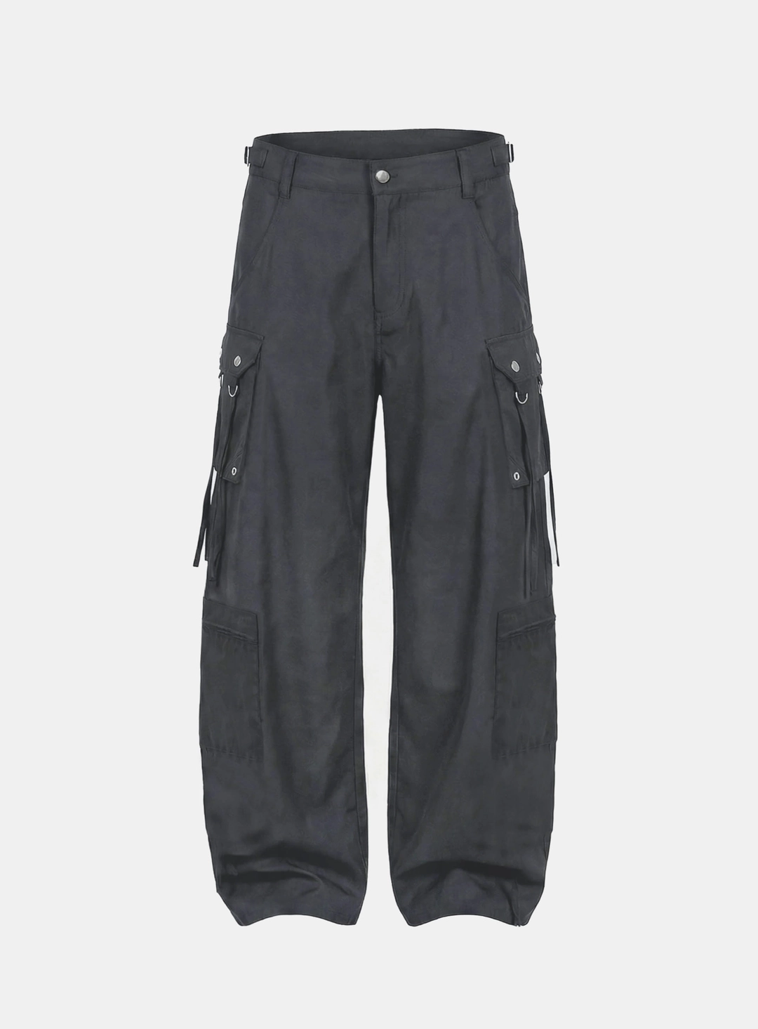 배드블러드 [w-pts26-064] Strap Semi-Curved Fit Cargo Pants - Charcoal 상품 이미지 1