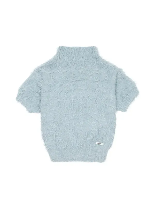 HAIRY HIGH NECK KNIT (LIGHT BLUE)