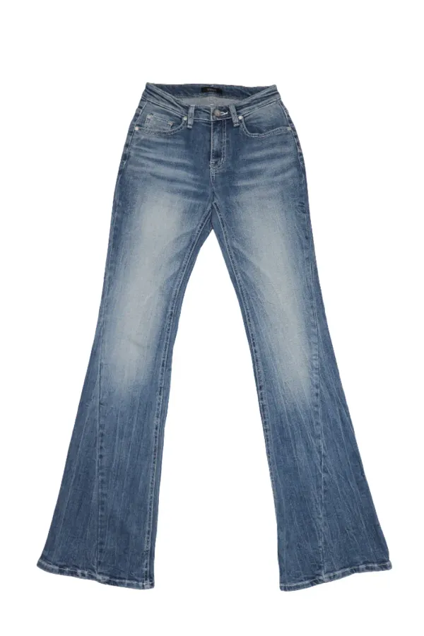WRINKLE CAT WASHING LOW-RISE JEANS LIGHT BLUE