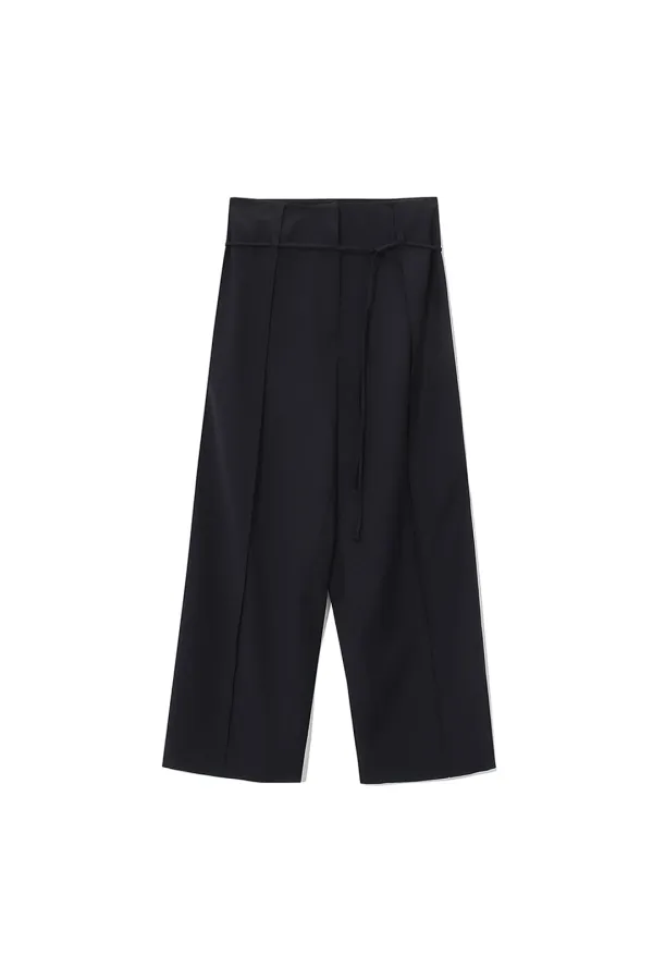 26 WAIST STRING WIDE PANTS [NAVY]