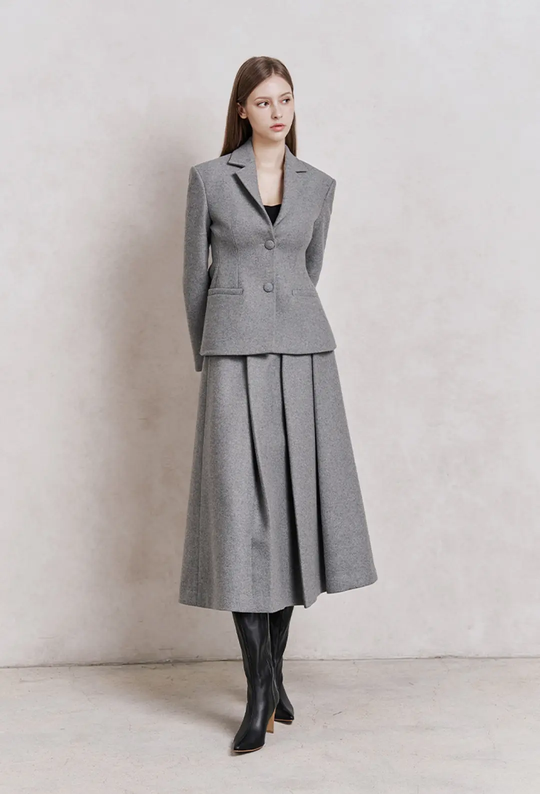그레이스유 Adia Wool Skirt (Grey) 상품 이미지 2