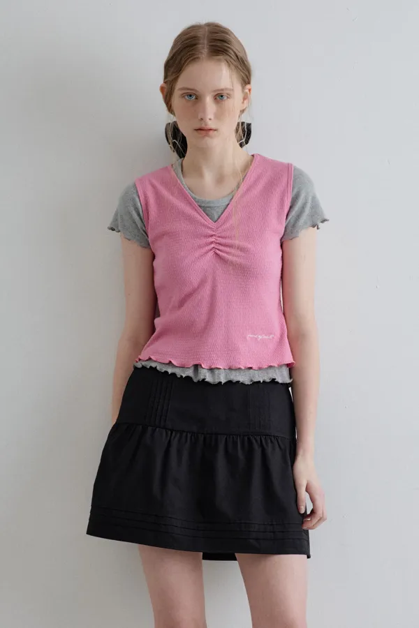 margarine pintuck skirt_black