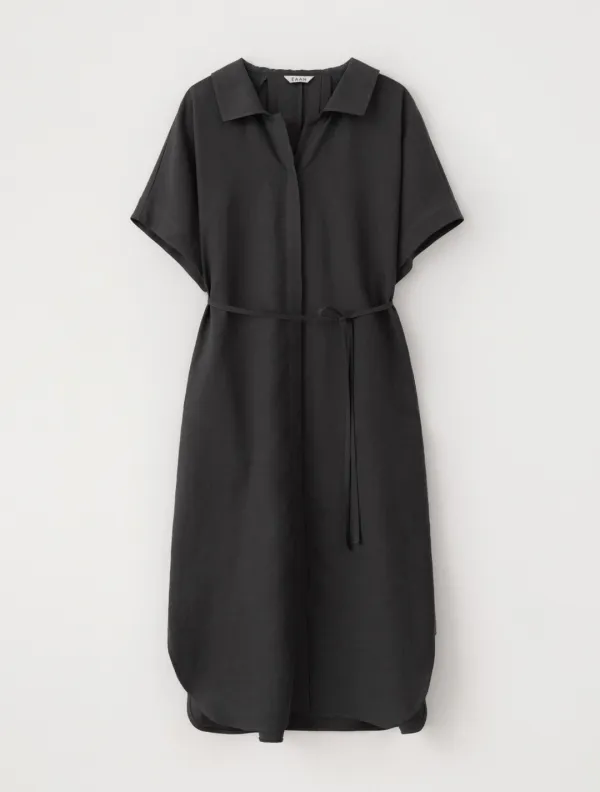 Mallow Linen Shirt Dress (Brown)