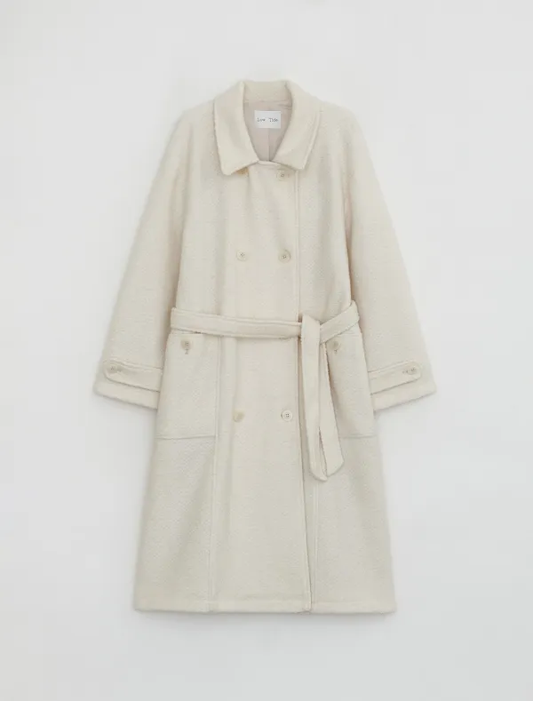 WOOL BOUCLE COAT [IVORY]
