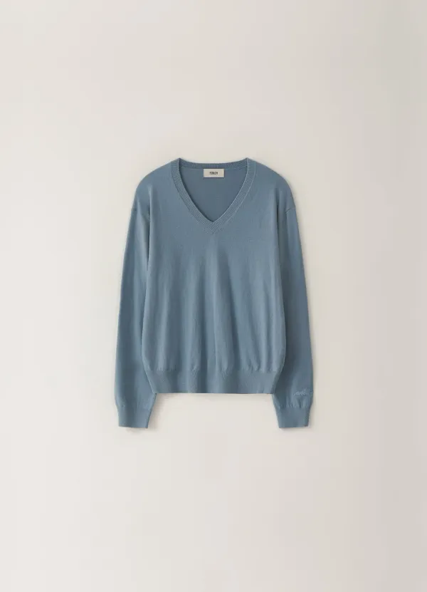 [Limited] Modern V-neck Knit - Blue